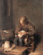 TERBORCH, Gerard Boy Ridding his Dog of Fleas sg china oil painting artist